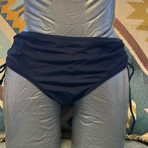 Navy Blue High-Waisted Bikini Bottom